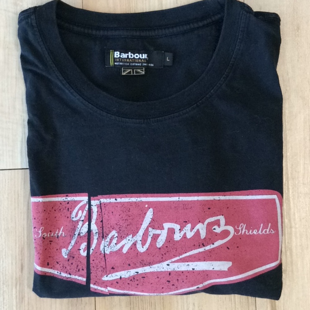 Barbour Unisex Motorcycle Black Tee Shirt Medium